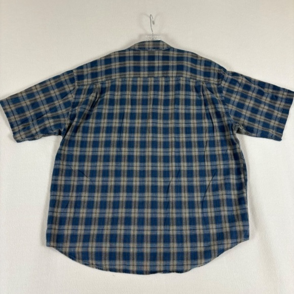 Dockers Indigo Flannel Button Down Shirt Size XL Blue, Gray, Brown - Picture 8 of 13